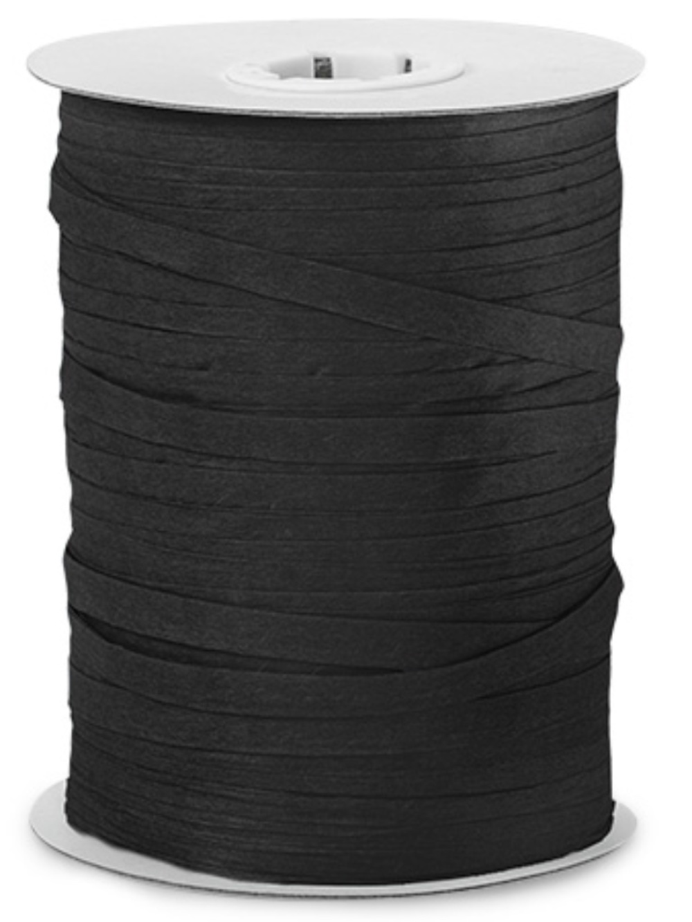 BLACK Paper Flat Raffia Ribbon 100 Yards Twisted at about 1/4"